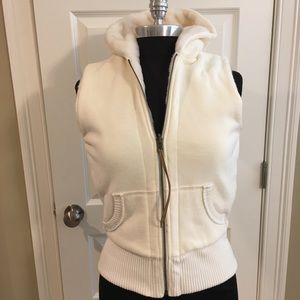 Cream Vest with Hood